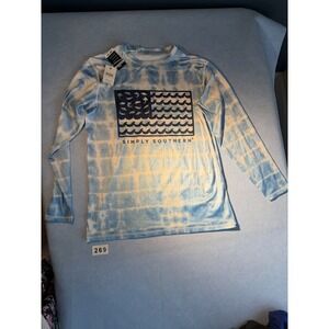 Women's Simply Southern Rashguard Flag Size Small Long Sleeve UPF 50 NWT